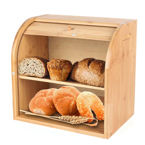 Panera de bambú con doble capa ajustable