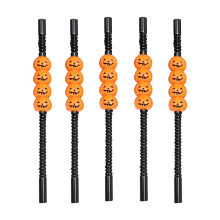 Halloween-Kürbis-Strohhalme, 5er-Pack