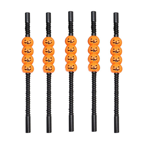Halloween-Kürbis-Strohhalme, 5er-Pack