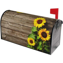 Couvercle de boîte aux lettres magnétique effet bois tournesol 53 x 46 cm