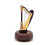 Harpformad speldosa – Brun vintagedesign, 17,5 cm 1