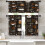 Coffee Kitchen Curtains Set Retro Brown Black 36 Inch Rod 1
