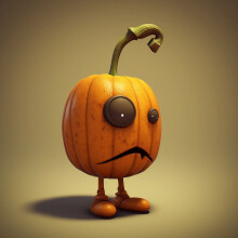 Adorno de resina con forma de cara de calabaza de Halloween y tela.
