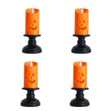 Halloween LED-kurpitsakanttilat, 4 kpl, oranssi