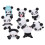 Mini decorazioni per torte a forma di panda in PVC (8 pezzi) 1
