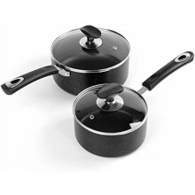 Nonstick Saucepan Set with Glass Lid 1.5QT & 2.5QT