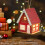 Weihnachtshütte aus Holz mit LED-Beleuchtung 1