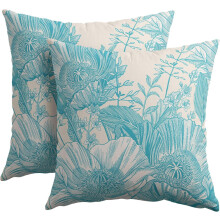Vintage-Kissenbezüge mit Blumenmuster, Baumwoll-Leinen-Mischgewebe, 45 x 45 cm, Set