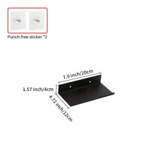 Floating Shelves Self-Adhesive Wall Rack, Matte Black