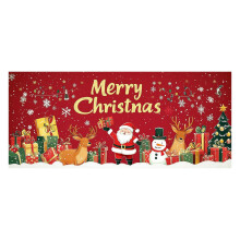 Faixa natalina para garagem, design festivo de Natal, 480x210cm