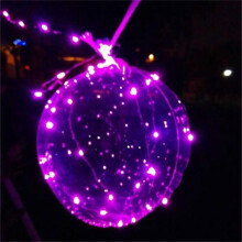 Lot de 2 ballons Bobo LED, ballons lumineux LED transparents, ballons bulles phosphorescents avec guirlande lumineuse pour décoration de fêtes,