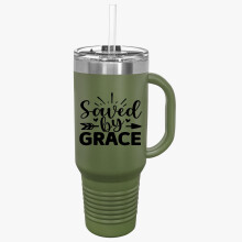 Insulated Travel Mug Saved by Grace 40 oz