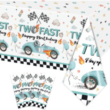 Racing Car Tablecloth Plastic 54x108 in 3 pcs