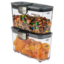 Clear Plastic Airtight Food Storage Canister Set 2-Piece
