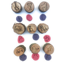 Wooden Animal Tracks Stamp Set – 9-Piece Craft Kit