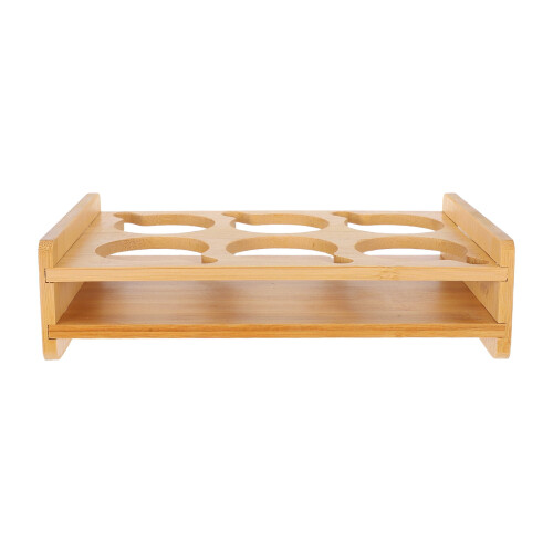 Bambus-Schnapsglashalter-Tablett – 6-Tassen-Arbeitsplatten-Organizer