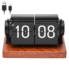 Mini Flip Desk Clock 2400mAh, 4 in 1 Retro