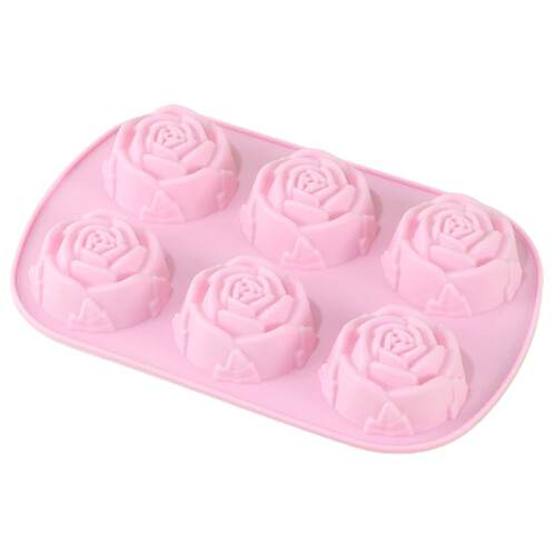 Handmade Silicone Rose Mold 6-Grid Non-Stick