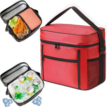 Bolsa térmica portátil para piquenique, ideal para levar bebidas geladas e alimentos. Dobrável e com isolamento térmico.