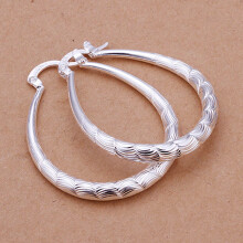 Rygai 925 Sterling Silver U-Shape Hoop Dangle Earrings