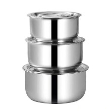 Stainless Steel Soup Pot Set with Lid 3 pcs