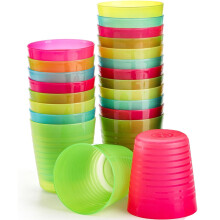 Kids Plastic Cups 8oz Unbreakable Stackable 24 Pack