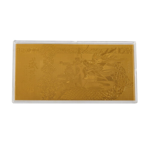 Dragon Year Commemorative Note Coin Gold Plated