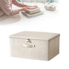 Boîte de rangement en tissu verrouillable avec couvercle
