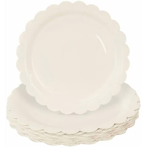Pratos de papel verde ondulado de 9 polegadas (23 cm) - Pacote com 50 unidades