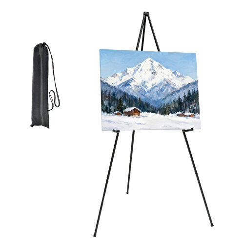 Metal Folding Sketching Easel With Stable Triangle Base-Black