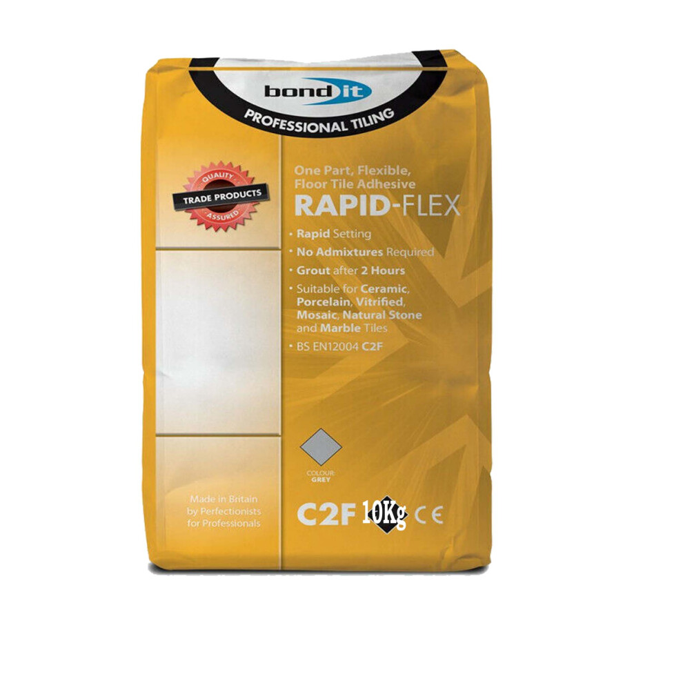 10Kg Rapid-Flex Tile Adhesive Rapid Fast Setting Floor Wall Ceramic Gre 5061022239453