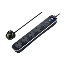Masterplug Extension Lead 4 Socket 2M Surge Protected USB Charging Ports