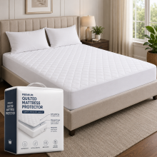 (King) Quilted Mattress Protector Single Double King Extra Deep 30CM Fitted Bed Cover