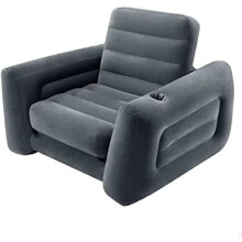 Intex Inflatable Pull Out Sofa Chair Sleeper with Twin Sized Air Bed Mattress