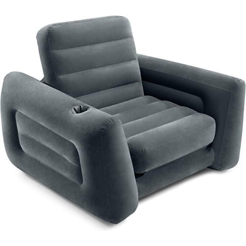 Intex Intex Inflatable Pull Out Sofa Chair Sleeper with Twin Sized Air Bed Mattress 2