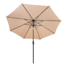 Ombrellone LED Inclinabile 2,7m Beige da Giardino con Luci Solari