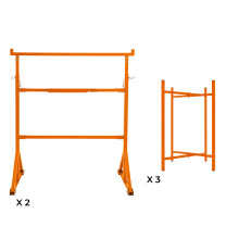 Trestle Stand x 2 & Mortar Board Stands 750mm H x 3