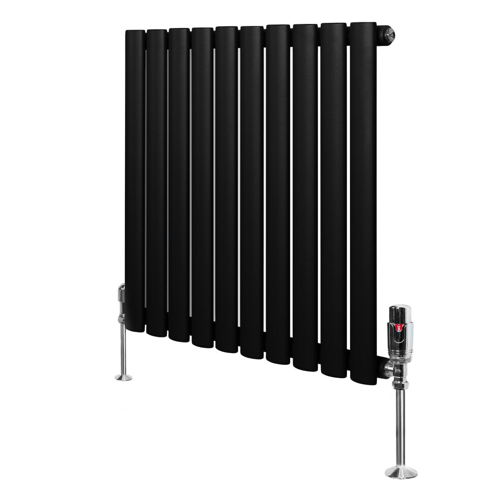 Monstershop Oval Single Column Radiator & Valves – 600mm x 600mm – Black - Image 4