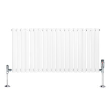 Gliederheizkörper mit TRV Chromventile – 600mm x 1200mm – Weiß