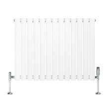 Gliederheizkörper mit TRV Chromventile – 600mm x 780mm – Weiß