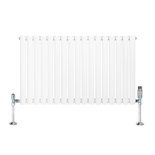 Gliederheizkörper mit TRV Chromventile – 600mm x 1020mm – Weiß