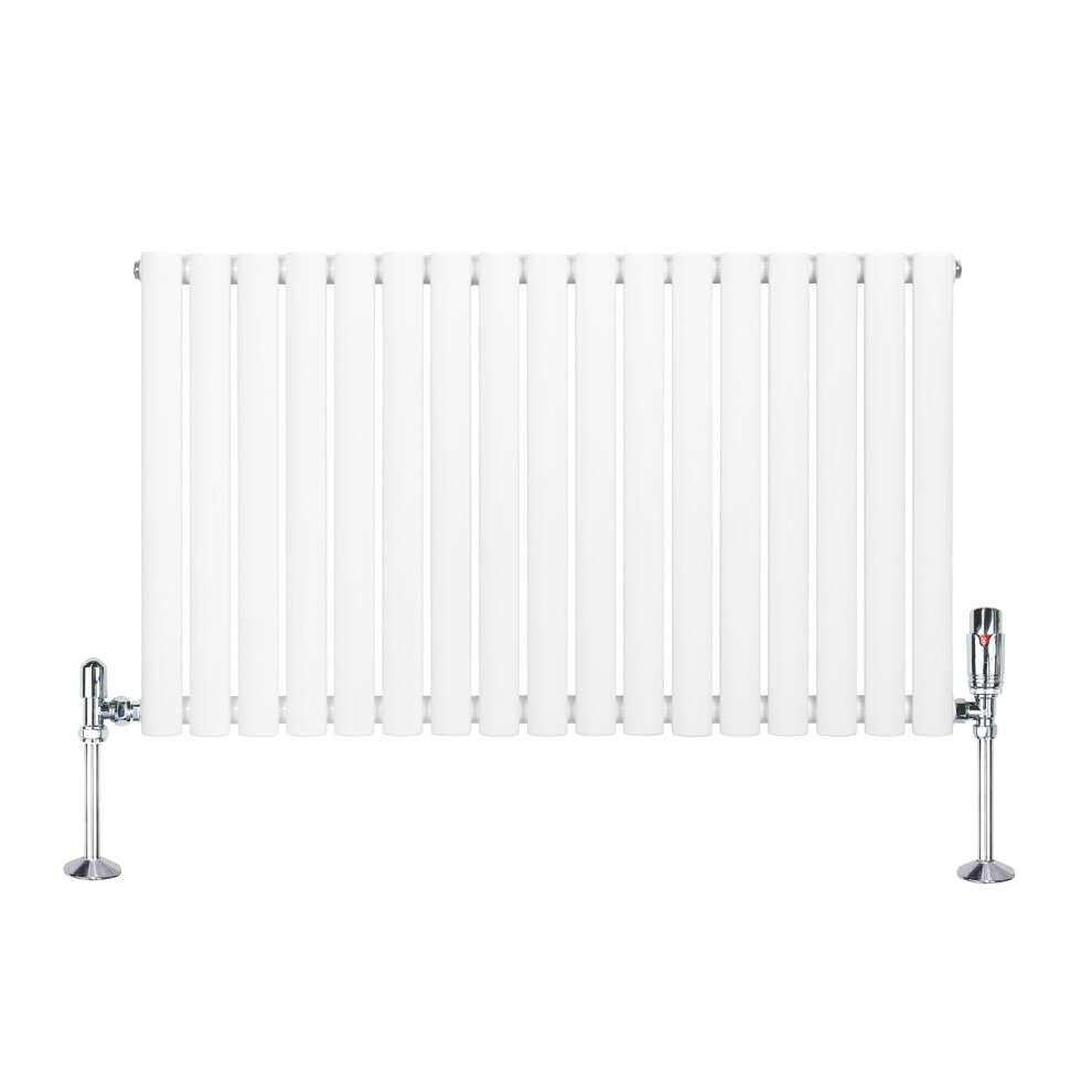 B&Q - Oval Single Column Radiator 600mm X 1020mm & Trv Chrome Valves Modern Designer Single Panel - Image 3
