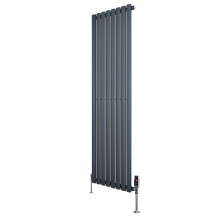 Radiador Ovalado Columna Simple Gris Antracita 1600x480mm 1125W + Válvulas