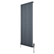 Gliederheizkörper mit TRV Chromventile – 1600mm x 600mm – Anthrazitgrau