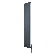 Gliederheizkörper mit TRV Chromventile – 1800mm x 360mm – Anthrazitgrau