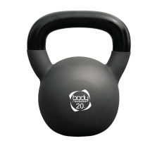 Kettlebell de 20 kg Néoprène Noir Antidérapante Base Plate Musculation