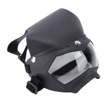 Hundemütze mit Schutzbrille PC, schwarzer Rahmen, klare Linse