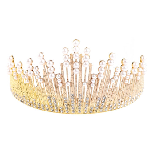 Vintage-Tiara-Krone aus Strass und Kunstperlen