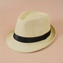 Chapéu Fedora de Palha com Aba Curta – Chapéu Trilby Leve para Sol