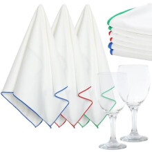 Lot de 6 chiffons de polissage en microfibre pour verre 25 x 20 pouces